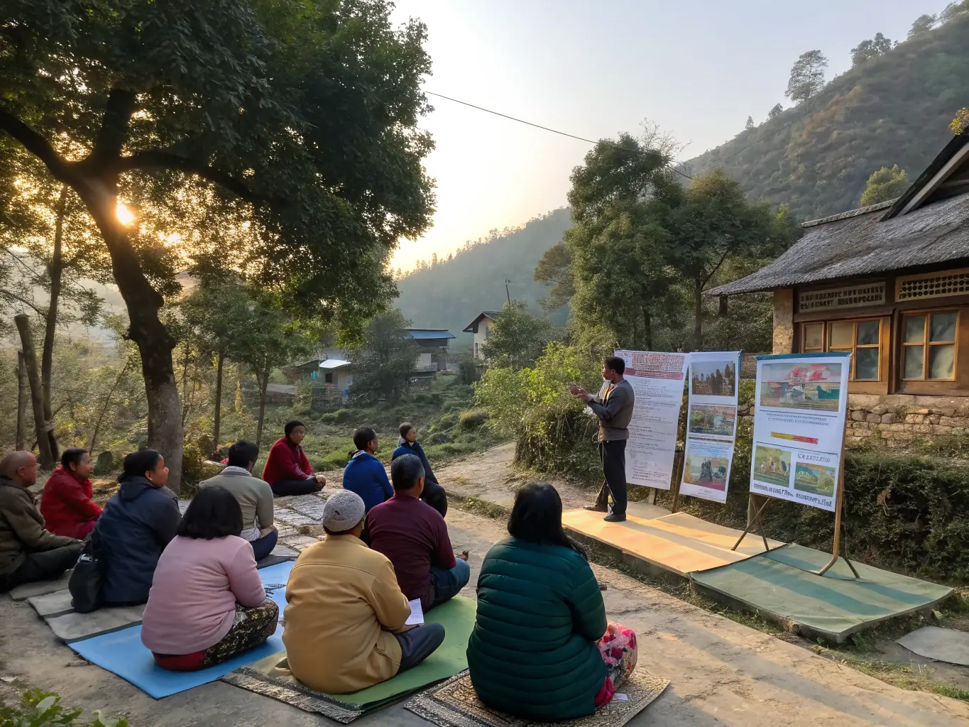 A community workshop on wildlife conservation, showcasing the association's efforts to educate and engage local residents in environmental stewardship.
